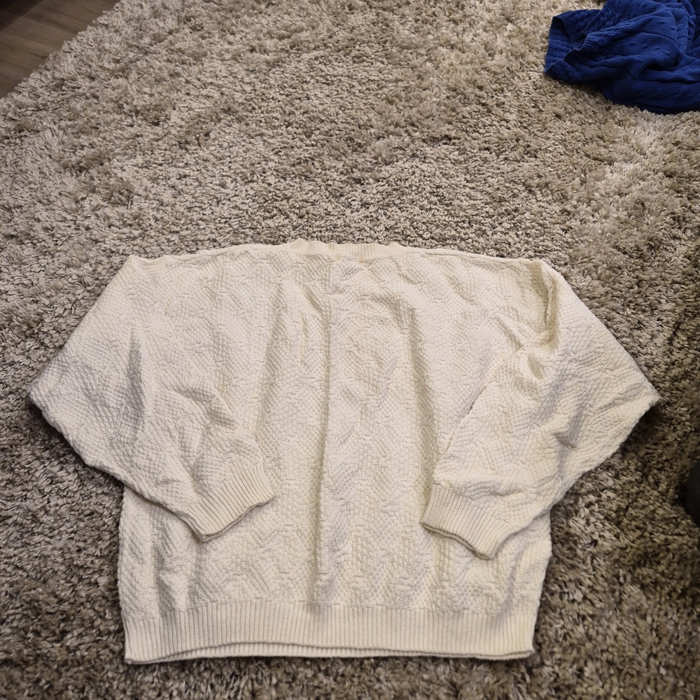 Vintage Cream Textured Sweater By Talbots Size XL - Picture 4 of 5